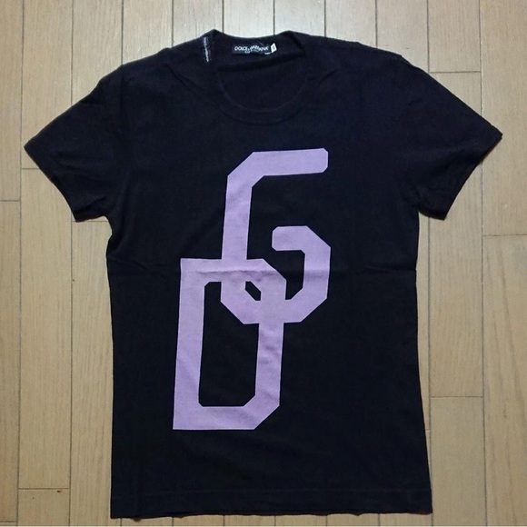 Dolce & Gabbana Black Tee with Lavender Graphic
